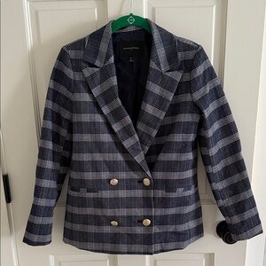 Banana Republic Women's Blue Checkered Blazer